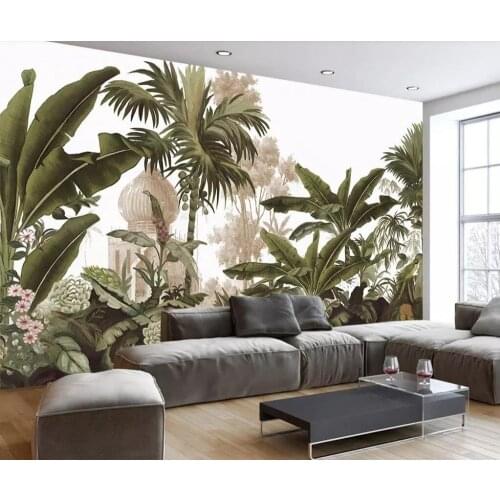 XUE SU Wall covering custom wallpaper modern minimalist banana leaf bedroom background wall 3D mural