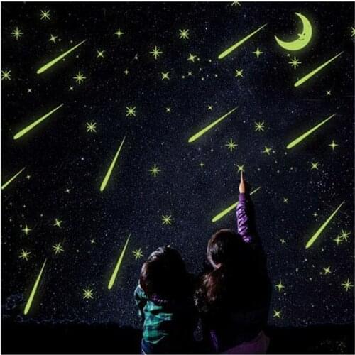 1PCS 3d stickers Cartoon luminous stickers stars moon home decor glow in the dark wall stickers for children on the wall