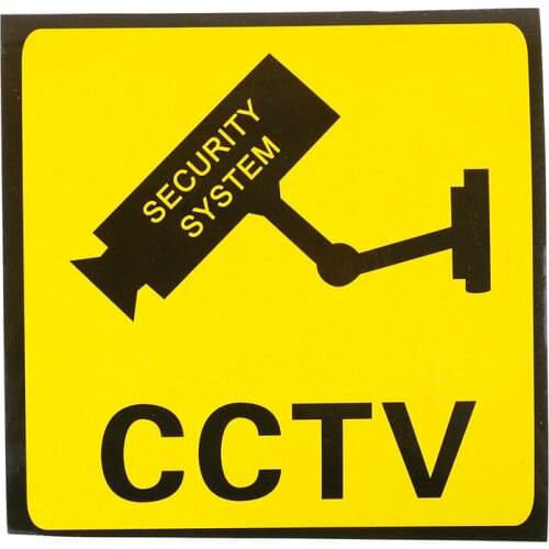 10pcs 11x11cm Warning Sticker Monitoring Warning Sign Security Warning Labels Video Camera Alarm Sticker Mark