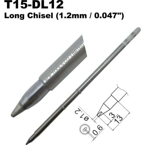 10 PCS T15-DL12 Long Screwdriver 1.2mm Soldering Tip for HAKKO FX-951 FX-950 FX-952 FX-9501 FM-2028 FM2027 Pencil Iron Bit