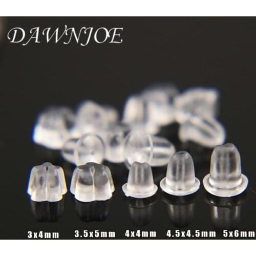 100pcs Rubber Earrings Back Silicone Round Ear Plug Blocked Caps Earrings Back Stoppers For DIY Parts Jewelry Findings Making