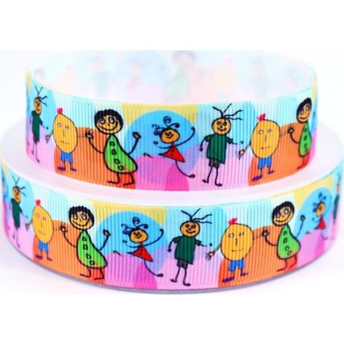 16mm-75mm cartoon heat transfer balloons girl printed Grosgrain Ribbon 10 yards/lot webbing