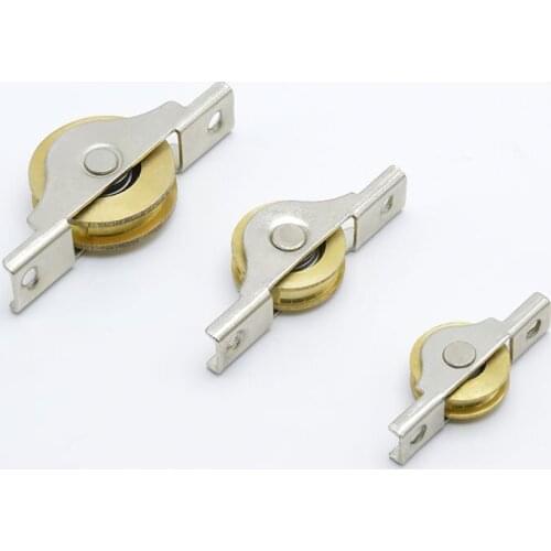 2pcs/lot Stainless Steel Sliding Door S/M/L Roller Cabinet Copper Caster Wheel Pulley Runners For Wardrobe Window Furniture