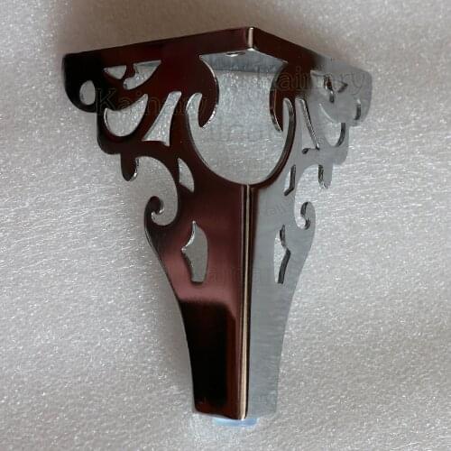 4pcs European style folwer design triangle silver color cabinet leg, metal bed legs 10cm furniture hardware