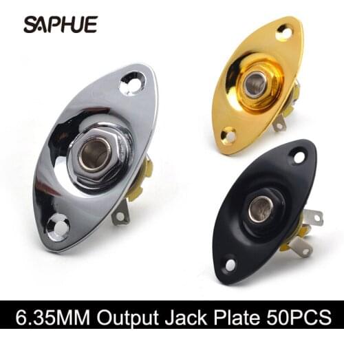 50PCS Electric Guitar Oval 6.35mm Output Jack Plate Jackplate Socket Jack for LP Electric Guitar Accesorios Guitarra