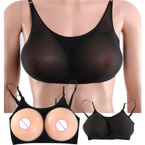 A-ECup Artificial Breast Bra Postoperative Artificial Breast Bra One Set Transvestites Silicone Prosthesis Breast Crossdresser