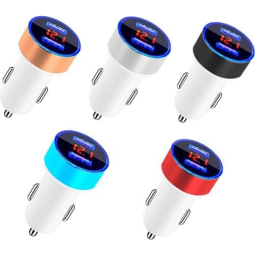 3.1A Dual USB Car Charger Quick Charge 2 Port LCD Display 12-24V Cigarette Socket Lighter Fast Car Charger For Smart Phone