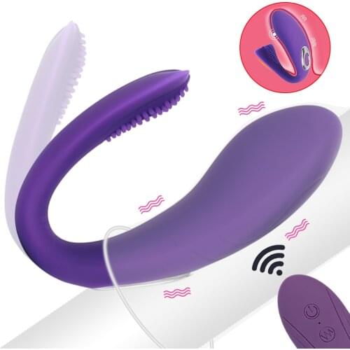 Wireless Vibrator Adult Toys For Couples USB Rechargeable Dildo G Spot U Silicone Stimulator Double Vibrators Sex Toy For Woman