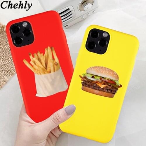 Hamburger Fries Phone Case for IPhone 6s 7 8 11 12 Plus Pro Mini X XS MAX XR SE Cases Soft Silicone TPU Fitted Accessorie Cover