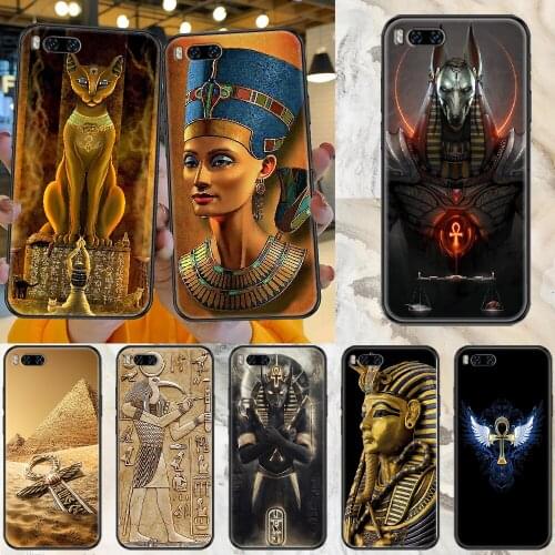 Egypt Nefertiti Anubis Ankh Phone case For Xiaomi Mi Max Note 3 A2 A3 8 9 9T 10 Lite Pro Ultra black painting cell cover art