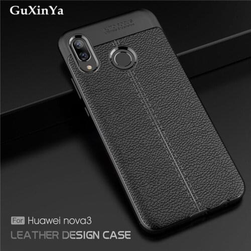 For Huawei Nova 3 Cases Huawei Nova3 Phone Cover Luxury Leather ShockProof TPU Protective Case For Huawei Nova 3 Funda 6.3"