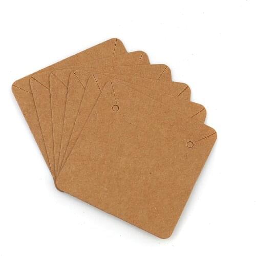 DoreenBeads Fashion Paper Jewelry Earrings Display Card Square Black Brown Jewelry DIY Display Charms 50mm x 50mm, 10 PCs