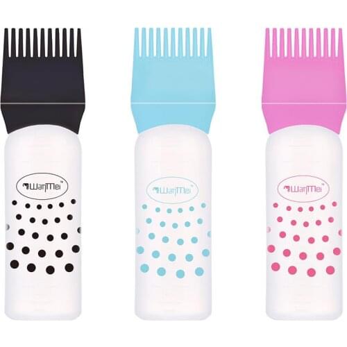 Hair Dye Bottle with Brush Dispensing Comb Applicator Release Installation Salon Home Use Hair Coloring Styling Accessories Tool