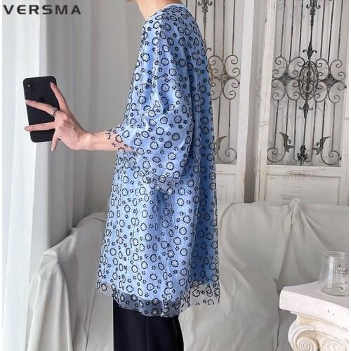 VERSMA Korean Chic Mesh Stitch Short Sleeve T-shirt Men Summer Hip Hop Streetwear Fake Two Piece Vintage Tshirt Men Dropshipping