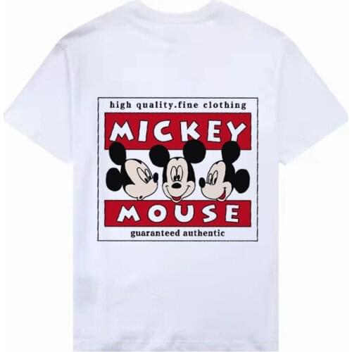 New Disney Cute Mickey Minnie TShirt Women Kawaii Tops Tshirts Fashion Cartoons Streetwear Cotton Loose Round Neck Print Clothes
