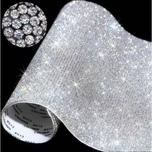 Hotfix Shinny Diamond Crystal Sticker Sheet Trimming Rhinestone DIY Applique Banding for Accessories