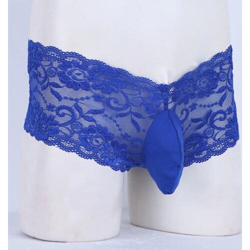 IEFiEL Men Lingerie Panties Lace Boxer Sexy Briefs Underwear Underpants Gay Slip Hommes Jockstraps Sissy Closed Penis Underwear