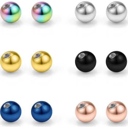 JFORYOU 12PCS Mix Color Replacement Balls Body Jewelry Piercing Barbell Parts 16G 14G