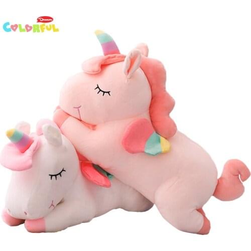 Kawaii Unicorn Plush Toy Soft Stuffed Animal Plush Unicorn Horse Doll Sofa bedroom pillow Birthday Gifts For Children 20-100cm