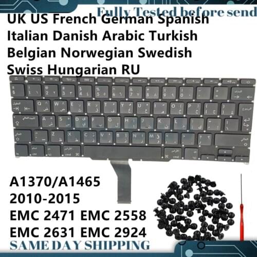 UK US French Danish German Spanish Italian Danish keyboard for Macbook air A1465 a1370 2011-2015 UK Keyboard Japan JP Keyboard
