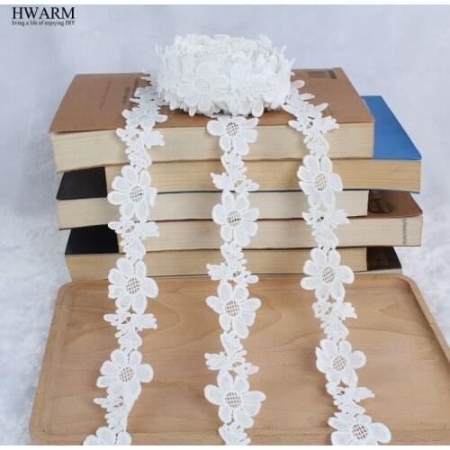 African white lace fabric 2019 high quality lace wedding decoration trim DIY 4yard New milk silk bar code lace spot lace fabric