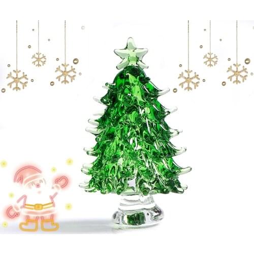 Miniature Ornament Figurine Christmas Tree Decorations for Home Lovely Artificial Crystal Craft In Party Favors Gifts Christmas