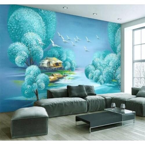 Wall paper for kids room Custom beautiful tree landscape home decoration background wallpaper for walls 3 d Mural 3d