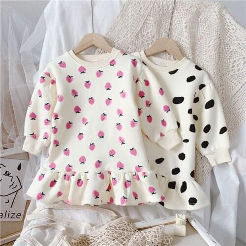 2021 Baby Girl Autumn Winter Sweater Dress Jackets Fashion Casual Warm Dresses Girls Kids Vestidos Clothes Children Clothing