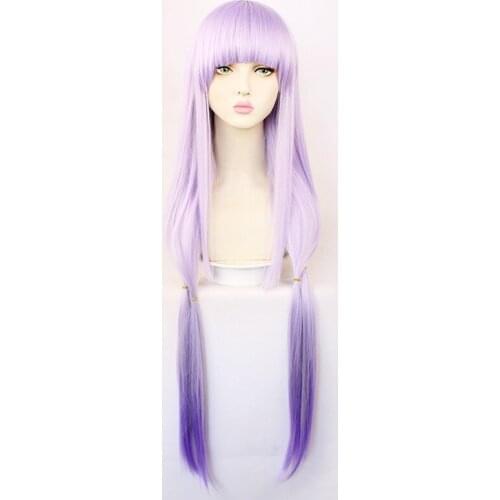 LacauchCOS Ponytail Cos Wig Say Good Night in The Devils City でおやすみsu Yelis Light Gray Purple & Cheap Human Hair Wigs Blue Wig