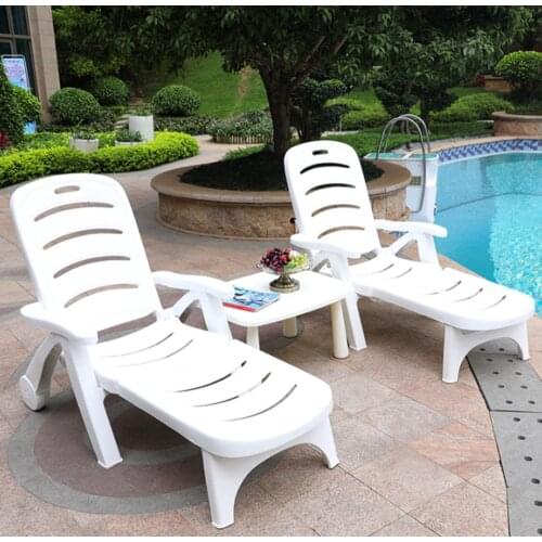 Swimming pool deck outdoor deck chair courtyard garden outdoor balcony outdoor plastic folding leisure beach chair