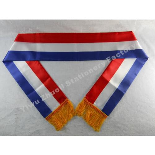 Factory Supply Stock Scarf Printing Satin Netherland Flag Scarf 120X12CM Scarves Free Shipping