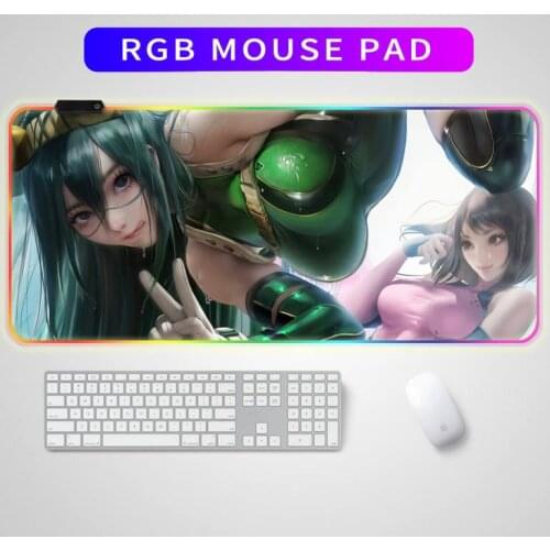 My Hero Academia RGB Mouse Pads Lighting Table Mousepad Carpet Keyboard and Game Anime Mats Gaming Setup Accessories Large Pc