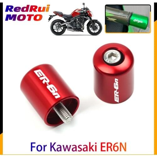 With Logo For Kawasaki ER6N ER-6N IS 6N ER6 N 2009-2017 Motorcycle Accessories CNC Aluminum Handlebar Grips End Bar Cap End Plug
