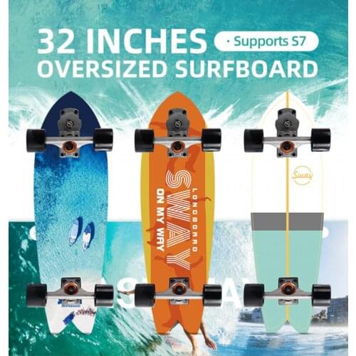 S7 Carver Surf Land Skateboard 2021 81cm Professional Highly Smooth Maple Professional Land Surfboard Big Fish Board