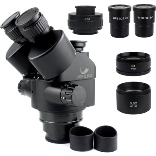 7X-45X Simul-Focal Trinocular Microscope Zoom Stereo Microscope Head Auxiliary Objective Lens Microscope Camera Adapter