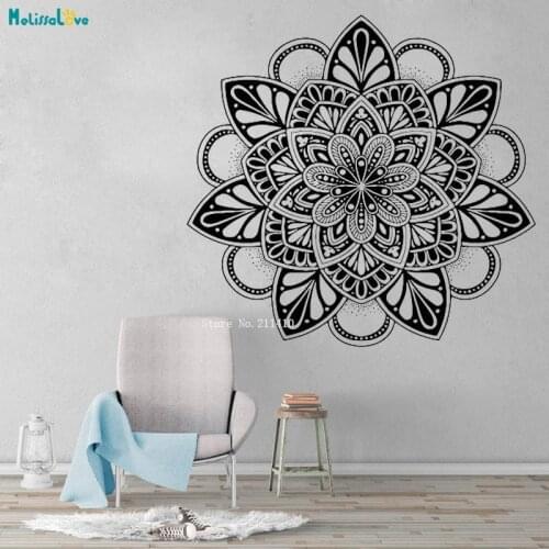 Large Size Detailed Mandala Flower Wall Stickers Art Home Decoration Yoga Studio Removable Vinyl Décor Cool Decal YT4641