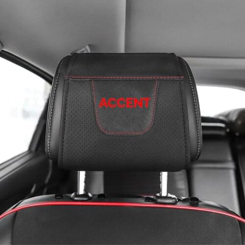 1pc For Hyundai Accent Car Headrest Protector Case Pu Leather Car Styling