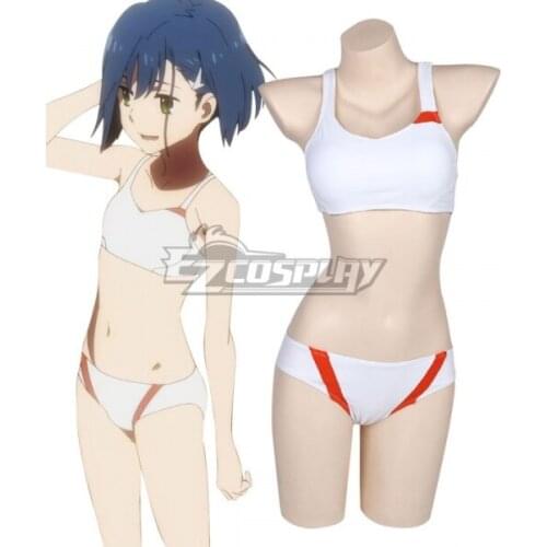 Darling in the Franxx Ichigo Swimwear White Bikini Suit Girls Party Halloween Christmas Carnival Set Cosplay Costume E001