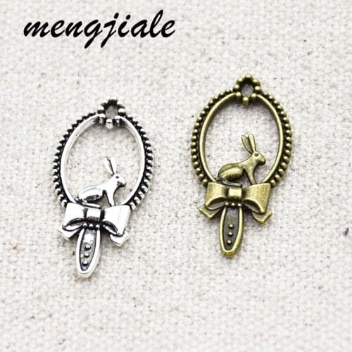 20pcs hot sell Antique Silver charms rabbit Pendant Charms rabbit Charms For Jewelry accessories 26*13*2mm