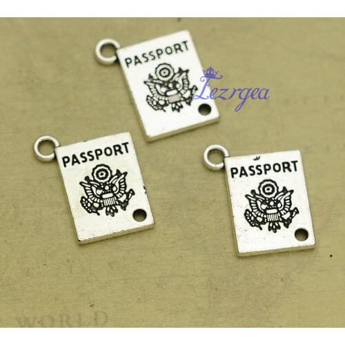 25pcs/lot--18x14mm, Antique silver plated passport charms,DIY supplies,Jewelry accessories