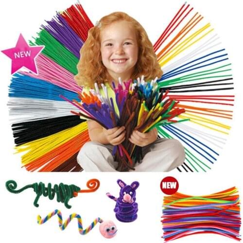 300pcs Montessori educational Gifts toy Plush Sticks Craft Children Kid Pipe Cleaner Stems Craft Creative fun Games DIY Handmade