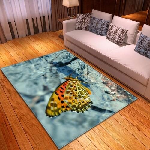 3D Cartoon butterfly Series Print Carpets Couples Bedroom Area Rugs Hallway Floor Mat Romantic Valentines Day Home Decor Carpet