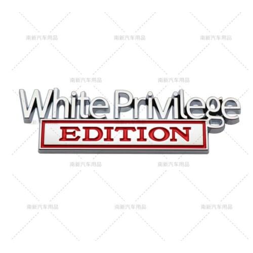 3D Silver Metal White Privilege EDITION Emblem Auto Trunk Fender Badge Decal Stickers Car Accessories