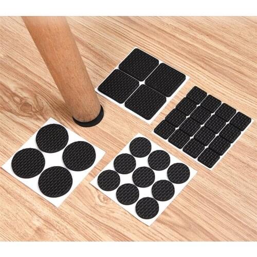 32Pcs White Self Adhesive Furniture Chair Protectors Feet Leg Pads Caps Floor Table Covers for 20-90MM Square Round Non-slip Mat
