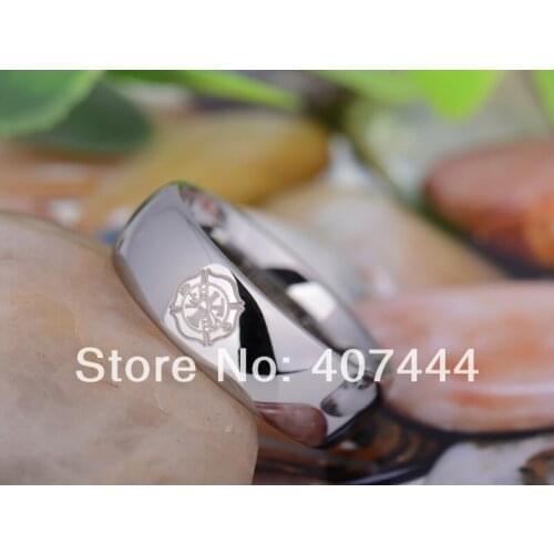 Free Shipping YGK JEWELRY Hot Sales 8MM Silver Dome Firefighter Fireman The New Tungsten Carbide Wedding Ring