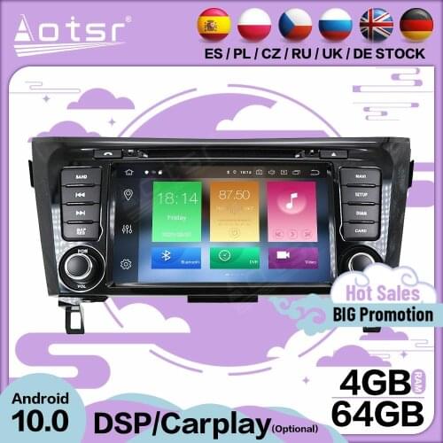 Carplay Multimedia Stereo Android 10 Player For Nissan X-TRAIL Qashqai Dualis Rouge 2013 2014 GPS Audio Radio Receiver Head Unit