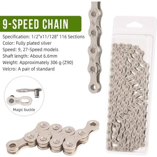 Chains 9/27-speed Chain Bicycle Parts Electroplated Silver For Mtb Silver Chain Mountain Road Bike Accessories