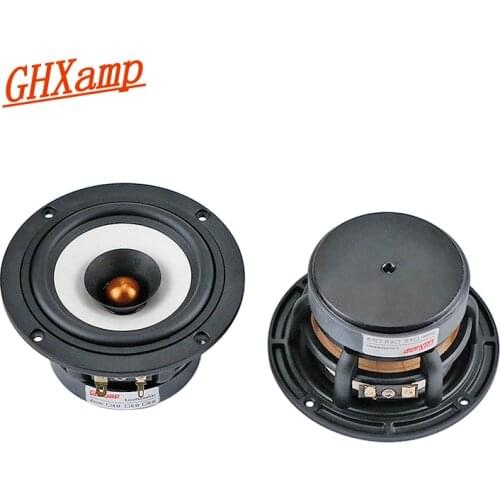 GHXAMP HIFI 4 Inch Full Range Speaker 4OHM Mid-Bass Loudspeaker Mica Basin Aluminum Cone 12W 25W For Bookself Audio Unit 2PCS