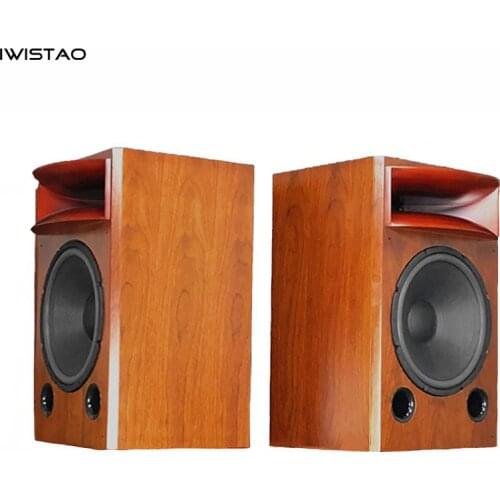 IWISTAO HIFI 15 Inch 2-way Speaker 1 Piece Birch Wood Cabinet 8 ohm 40HZ-20KHZ 200W Solid Wood Horn Inverted Phase for Tube Amp