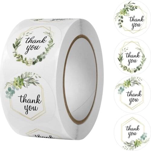 100-500pcs round label sticker thank you sticker scrapbook gift decoration stationery sticker seal manual label sticker